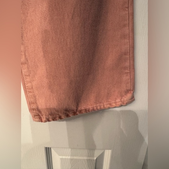 SLVRLAKE Grace Ankle Cropped Dusty Pink Women’s  Flare Wide Leg Jeans Size 24 - Picture 10 of 14